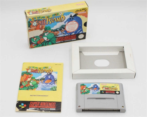 Super Mario World 2 Yoshi\'s Island - Komplet i Æske - SNES - Cartridge - (SCN) (C Grade) (Genbrug)